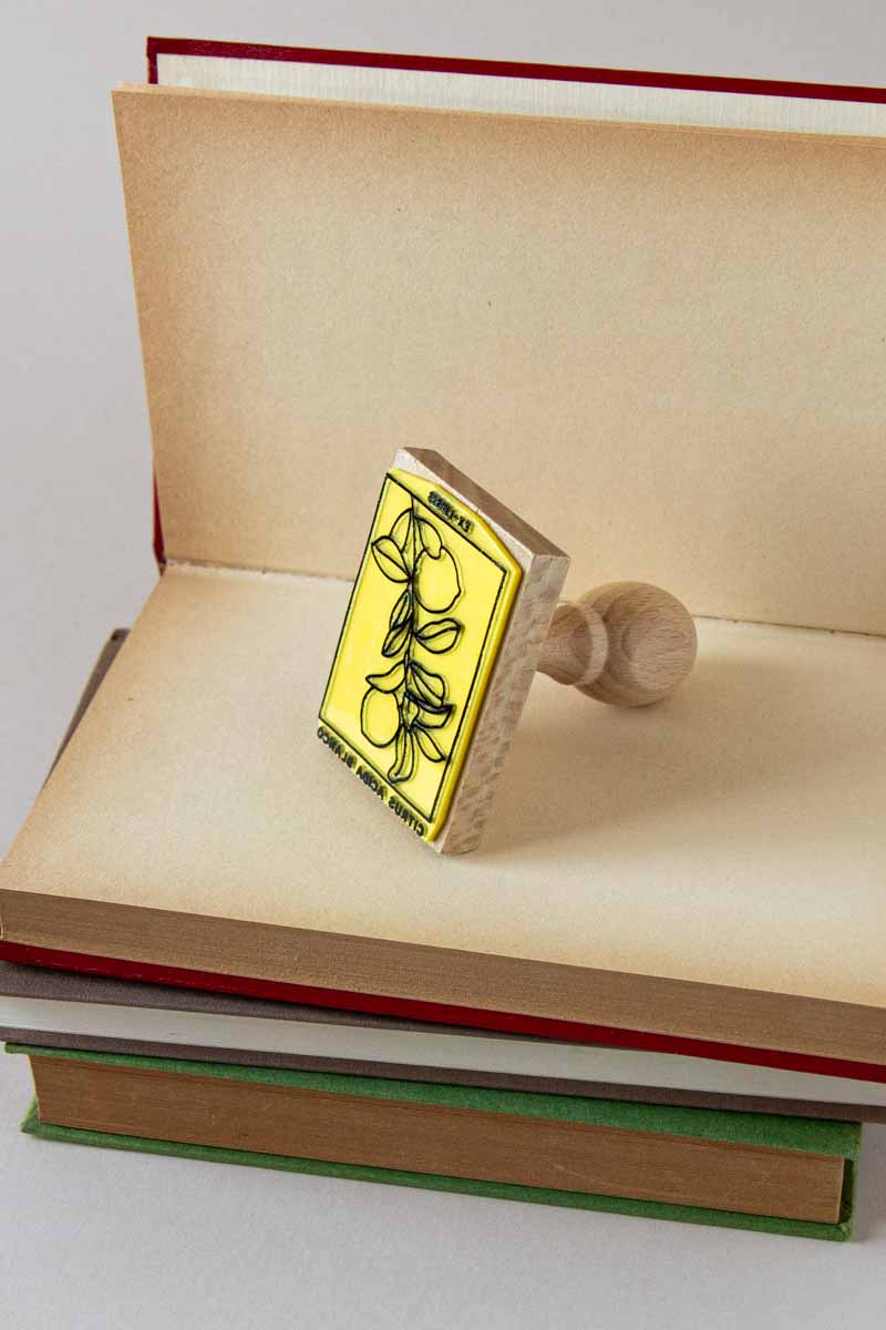 Sello ex-libris con limonero