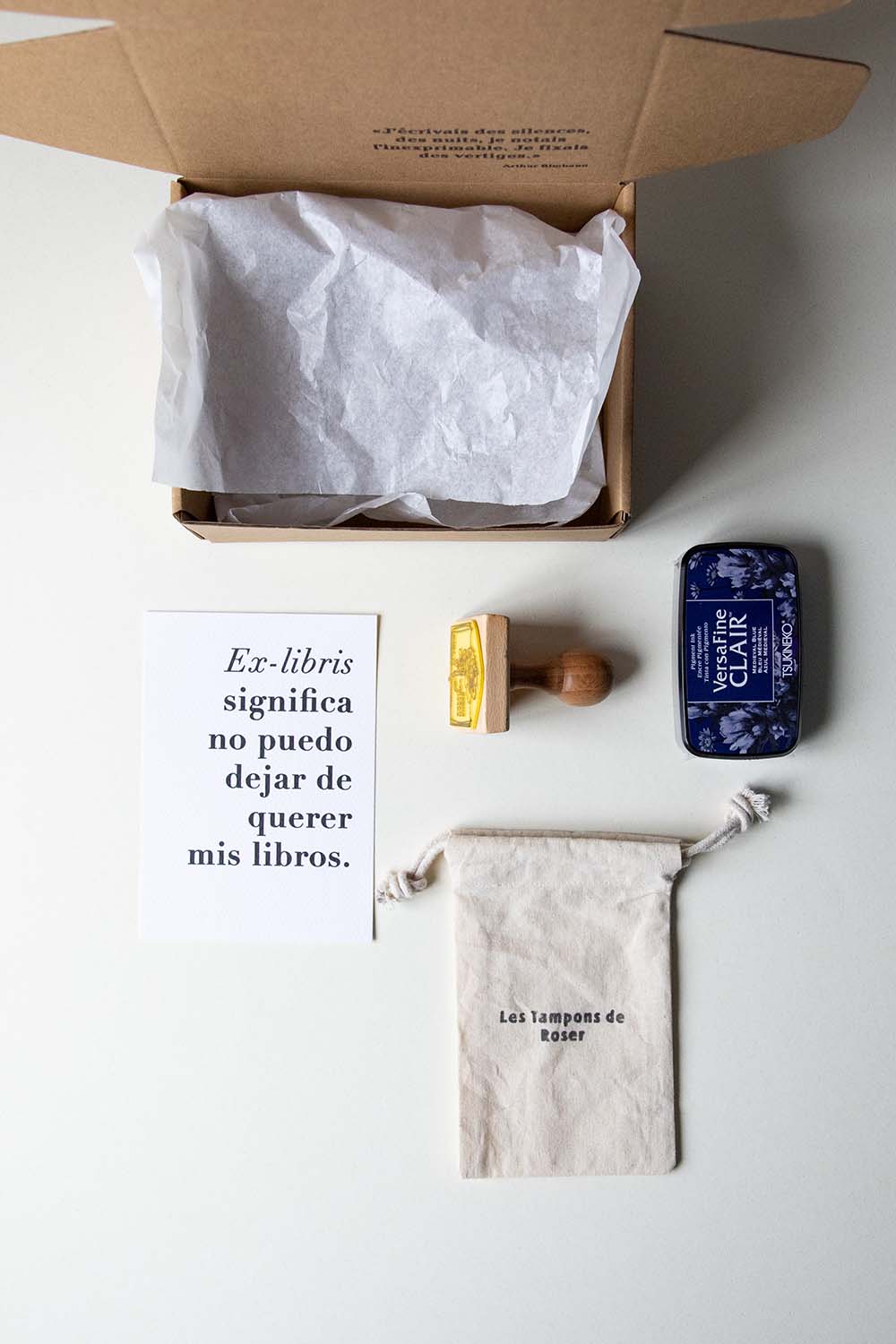 Envoltorio ex-libris libro abierto con rosa